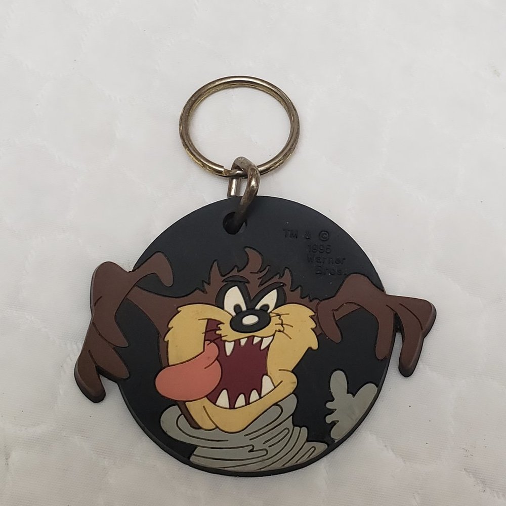 Vintage 1995 Looney Tunes Tasmanian Devil Keychain